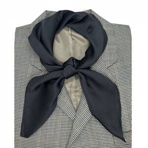 ✨Elegant Bandana Square Silky Scarf BLACK Solid Soft Wrap Versatile Shawl Wrap✨